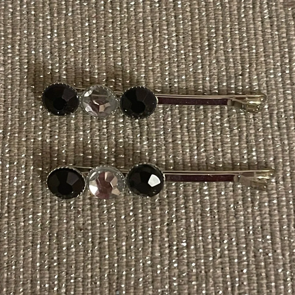 Black and Silver Hair Pins